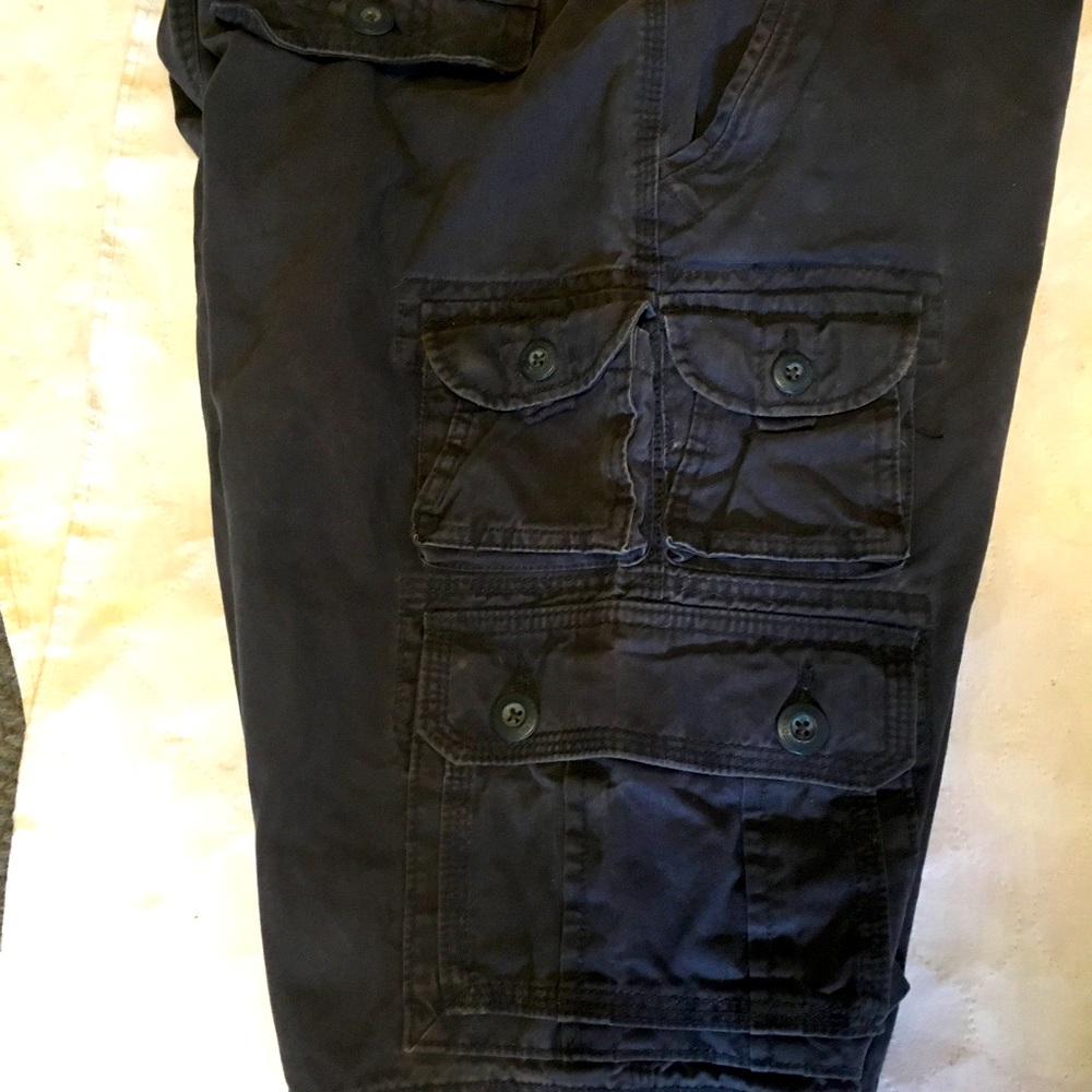 Men’s Cargo Shorts.  Grayish blue black.  Size 32.